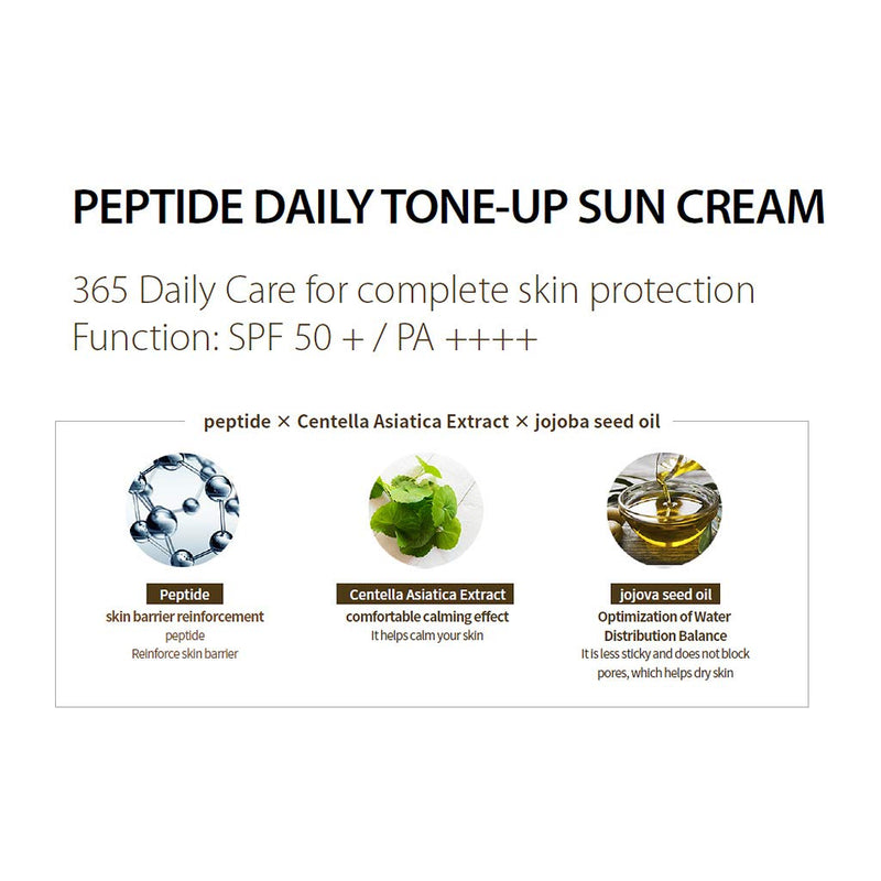 [Australia] - OGANA CELL Peptide Daily Tone-up Sun Cream SPF50+ PA++++ 1.69 fl.oz. (50ml) - Peptide & Centella Asiatica Extract Contained, Daily Sun Protection Care 1.69 Fl Oz (Pack of 1) 