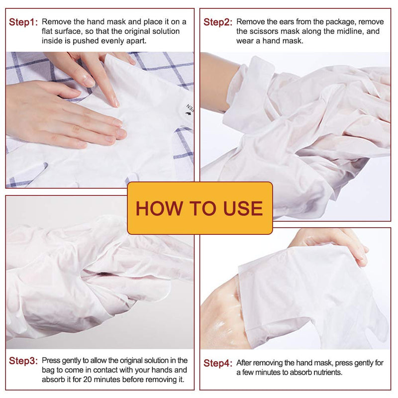 [Australia] - Hand Moisturizing Mask, (5 Pack) Honey and Milk Gloves, Moisturizing Natural Therapy Gloves, for Dry Aging Cracked Hands Repair Rough Skin for Men Women honey mask 