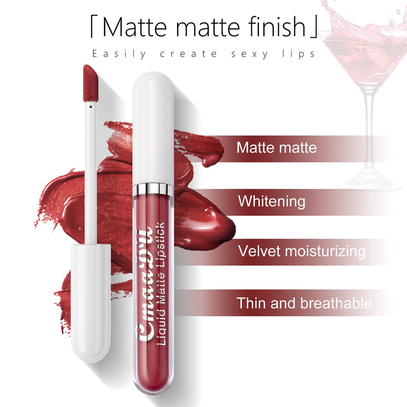 [Australia] - OKENTEN Matte Liquid Lipstick, Long Lasting Lip Gloss, High Pigmented Velvet Lipgloss, Matte Non-Stick Cup Waterproof Lipstick, Cosmetics Beauty Makeup Gift for Girls(2) 2 