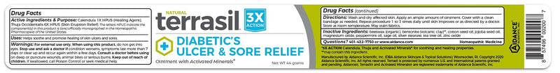[Australia] - Diabetic Ulcer Cream & Sore Relief - Natural Relief for Diabetic Ulcers with 3X Action for Healthier Skin by Terrasil - 44gm Jar 
