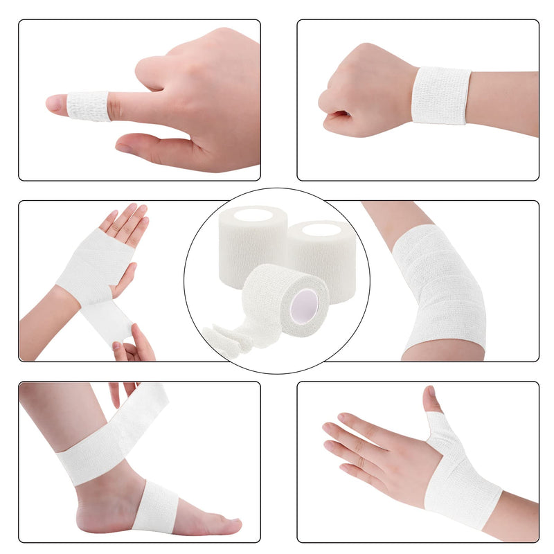 [Australia] - BQTQ 30 Rolls Self Adhesive Bandage Wrap White Adhesive Wrap 2 inch Self Adherent Wrap Stretch Bandages Self Stick Bandage Wrap Tape for Wrist Ankle Swelling Sprains (White) 