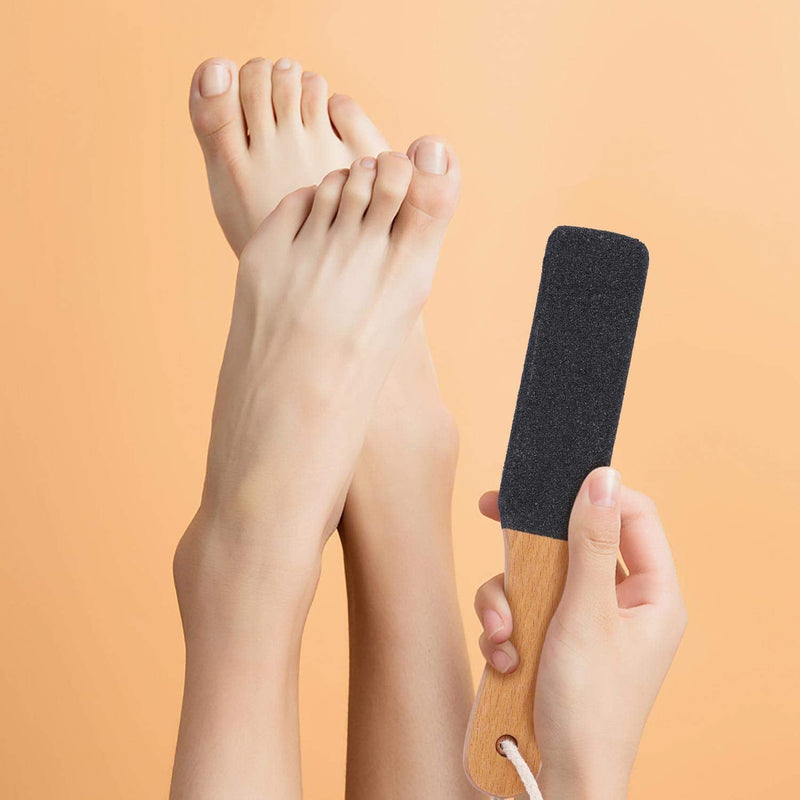 [Australia] - 2 Pieces Foot File Callus Remover Heel Grater Wooden Handle Foot Scrubber Pedicure File Foot Filer for Dead Skin Professional 