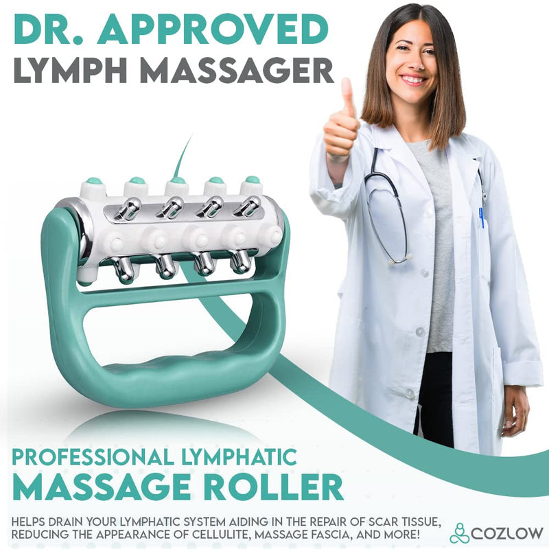 [Australia] - MyoRelease Lymphatic Drainage Massager & Scar Tissue Massage Tool, Great Handheld Lymphatic Massager for Thighs, Butt, Legs, Back & Body by Cozlow Single Massger 