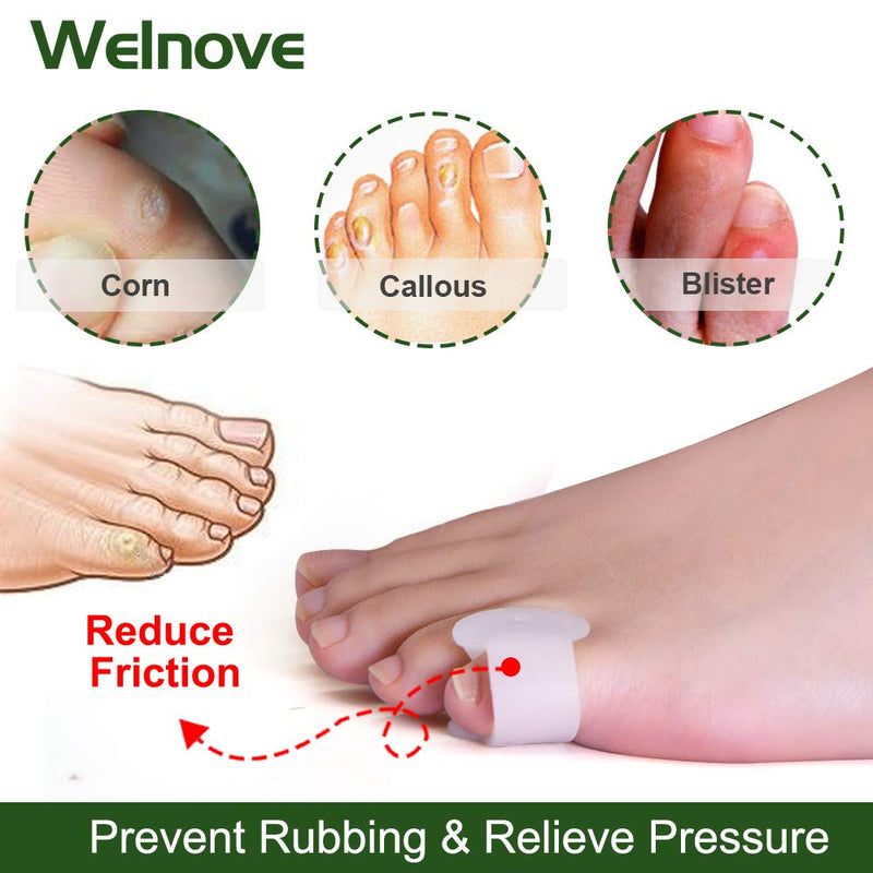 [Australia] - Welnove Gel Toe Separator, Pinky Toe Spacers, Little Toe Cushions for Preventing Rubbing & Relieve Pressure (Pack of 12) 