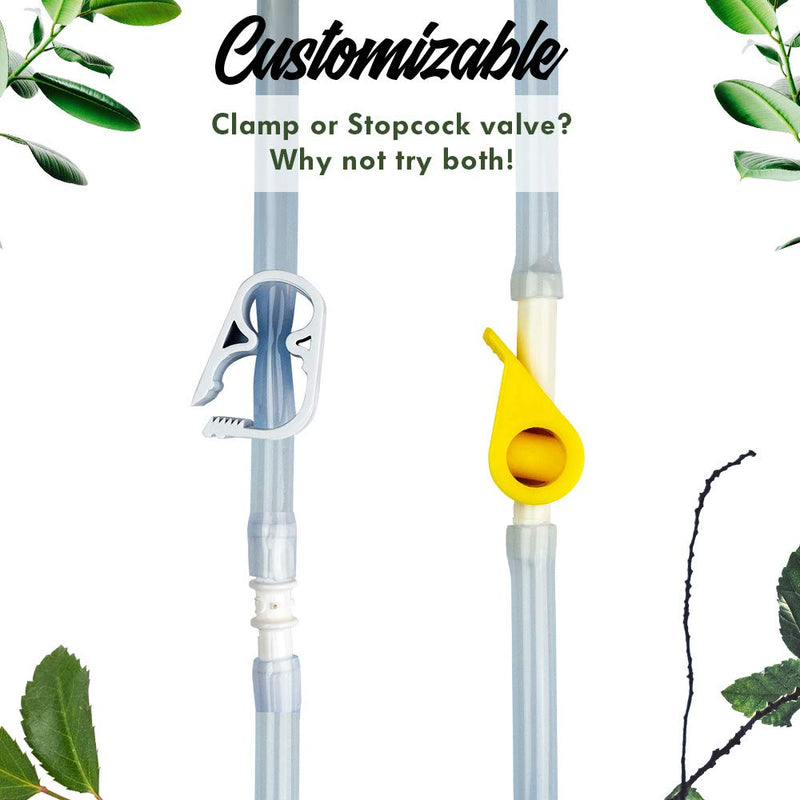 [Australia] - Enema Tubing Replacement Pack for Bucket and Silicone Bag - Includes Clamp, Stopcock, 4 Nozzles, Single-Way Valve, and 6ft Tube by Mikacare 