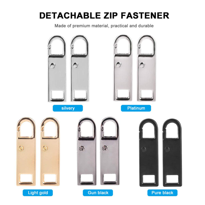[Australia] - Milisten 5pcs Zipper Pull Tabs Replacement Zip Fixer Zipper Tags Repair for Clothes Suitcase Backpack DIY Craft Gold Golden 