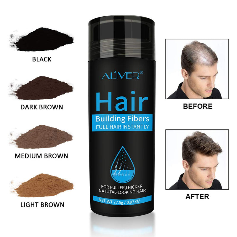 [Australia] - Hair Fibres Dark Brown with Applicator, Nature Keratin Hair Building Fibres, Professional Quality Hair Powder, Hair Loss Concealer for Men and Women for Bald Spots & Thinning Hair 