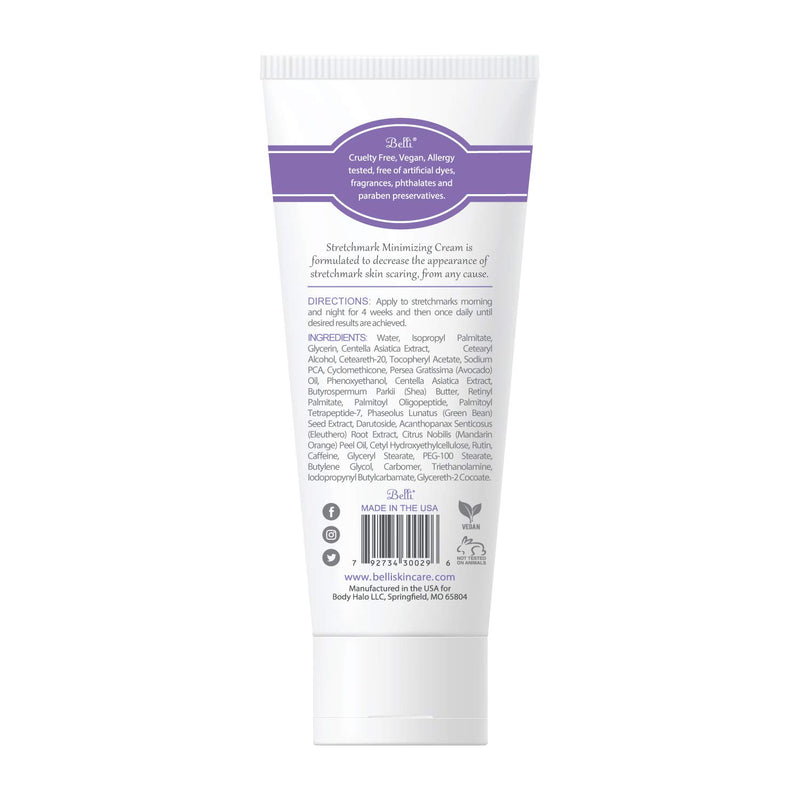 [Australia] - Belli Stretchmark Minimizing Cream. for Existing Stretch Marks of Any Age or from Any Cause – Features Darutoside, Regestril, and Avocado Oil – OB/GYN and Dermatologist Recommended – 6.5 oz 