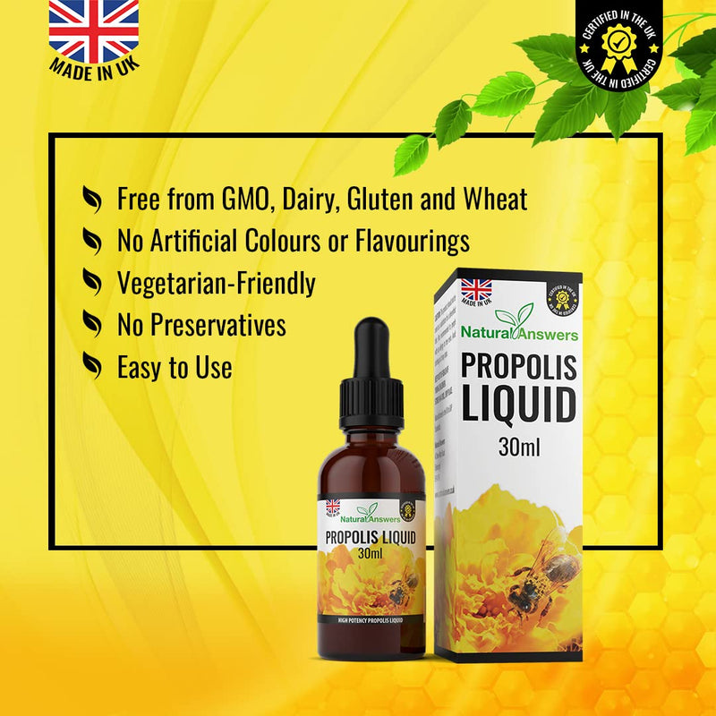 [Australia] - Bee Propolis Liquid 30ml (1 Bottle) Alcohol-Free Propolis Liquid Extract Tincture Skin Healing Throat and Mouth Health by Natural Answers. - 1 
