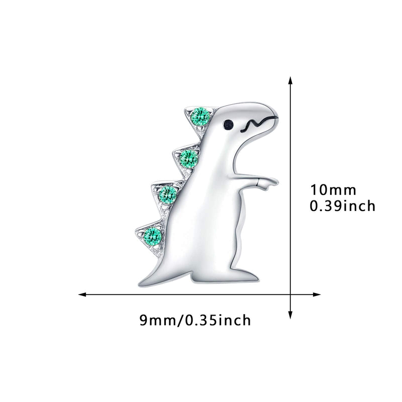 [Australia] - Cute Dinosaur Stud Earrings for Women Girls,925 Sterling Silver Hypoallergenic Green Dinosaur Zircon Animal Jewelry for Sensitive Ears Gift for Lover 