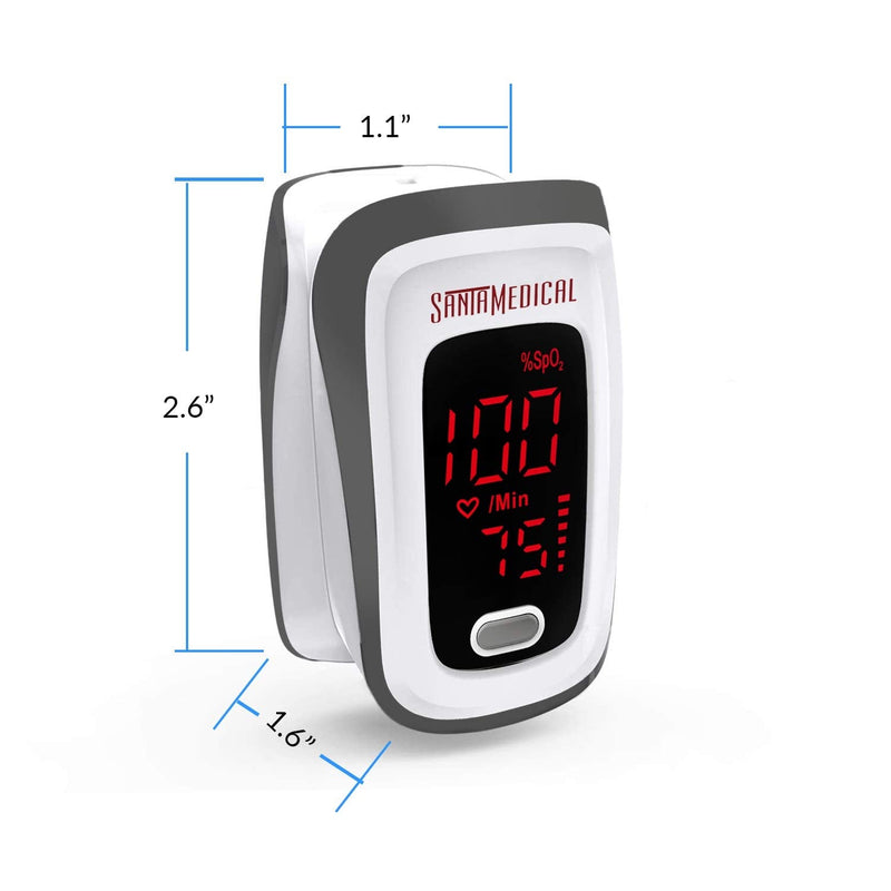 [Australia] - Fingertip Pulse Oximeter, Blood Oxygen Saturation Monitor (SpO2) with Pulse Rate Measurements and Pulse Bar Graph, Portable Digital Reading LED Display, Batteries and Carry Case Included 