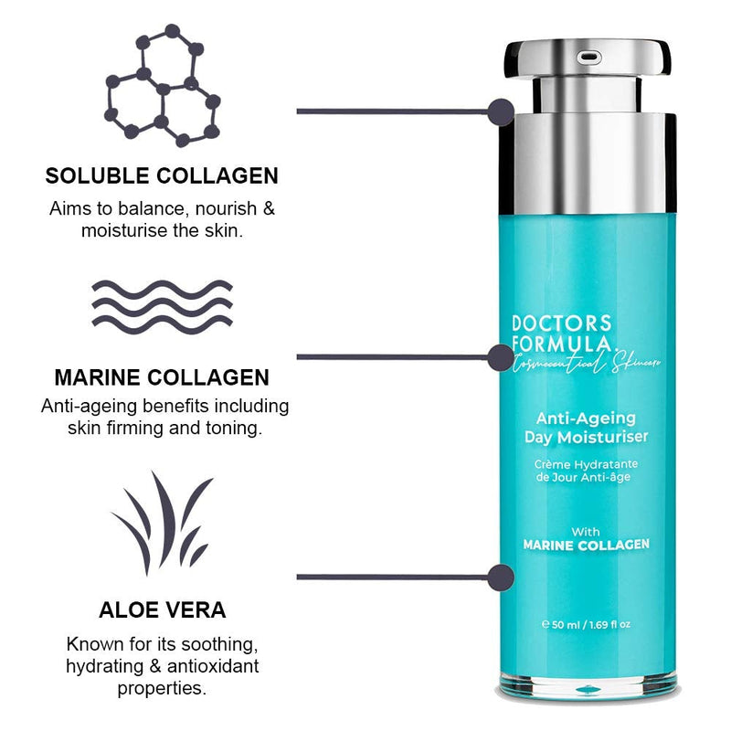 [Australia] - Doctors Formula Marine Collagen Anti-Ageing Day Moisturiser 50ml Air Pump Day Moisturizer 