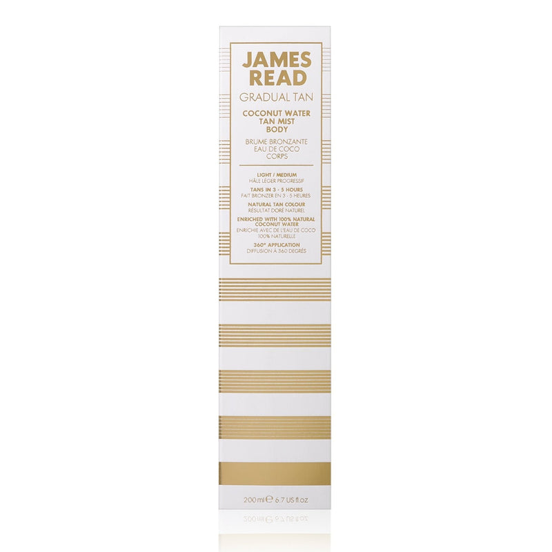 [Australia] - JAMES READ Coconut Water Tan Mist Body 200ml Gradual Tan Hydrating ALL-OVER Golden Glow Deeply Nourishing Tanning Spray Self Tan Long Lasting Suitable for all Skin Tones 