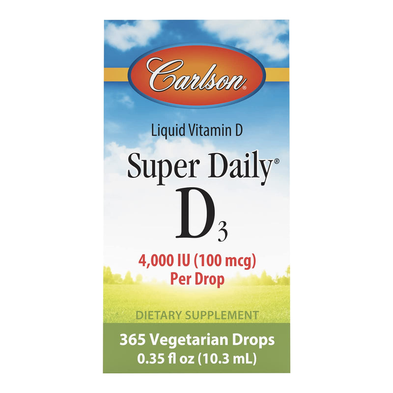 [Australia] - Carlson Super Daily D3 4,000 IU (100 mcg), Heart & Immune Health, Teeth & Bone Strength, Unflavored, 365 Drops 