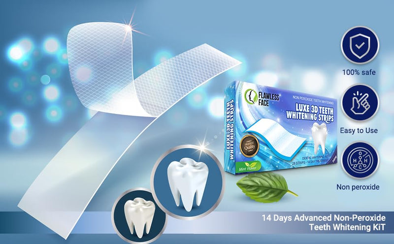 [Australia] - Teeth Whitening Strips - 28 Strips for Natural Clean Smile - 14 Days Advanced Non-Peroxide Teeth Whitening Kit - Home Tooth Whitening Non Crest Treatment 3D Advanced Effects - Free P&P - UK Seller 
