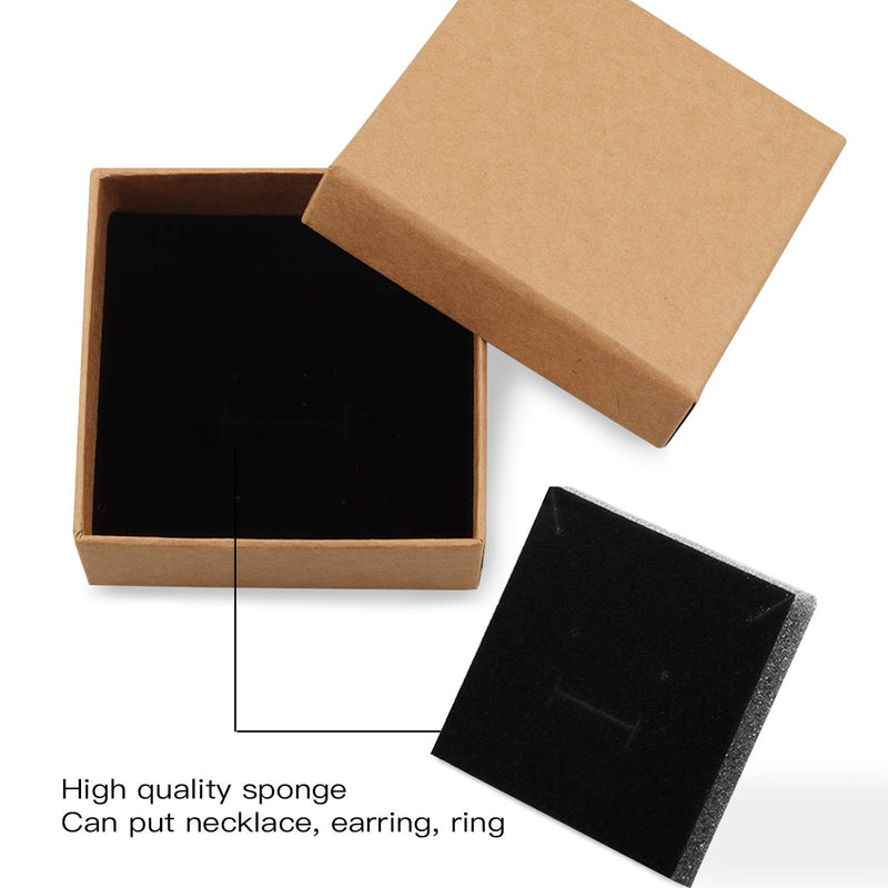 [Australia] - Necklace Earring Ring Box Gift Box,12 Pieces Square Cardboard Jewelry Gift Boxes,Cotton Filled Cardboard Paper Jewelry Box Gift Case (2.75x2.75x1 Inches) (Craft) Craft 