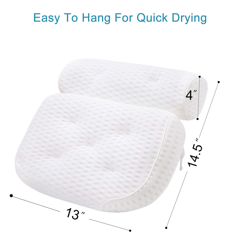 [Australia] - Docilaso Premium Bath Pillow, Bathtub Spa Pillow with 4D Air Mesh Technology and 7 Suction Cups - Comfortable for Shoulder, Neck Support, Great for all Bathtub, Hot Tub, Jacuzzi and Home Spa 