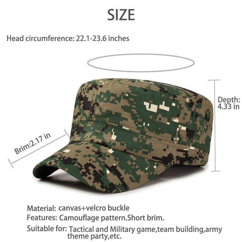 [Australia] - ZffXH 6 pcs Short Brim Portable Summer Hats Camouflage Baseball Caps,Sun Protection,Sunshade,Sunproof,Portable,Durable,Light,Handy Army Green 