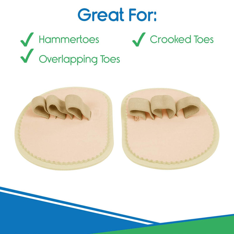[Australia] - ViveSole Triple Hammer Toe Corrector For Women -Straightener (Pair) -Splint Loops For Metatarsal Support, Straightening Crooked Toes -Bunion Guard, Valgus Toe Alignment -Broken Toe Brace Wraps For Men 