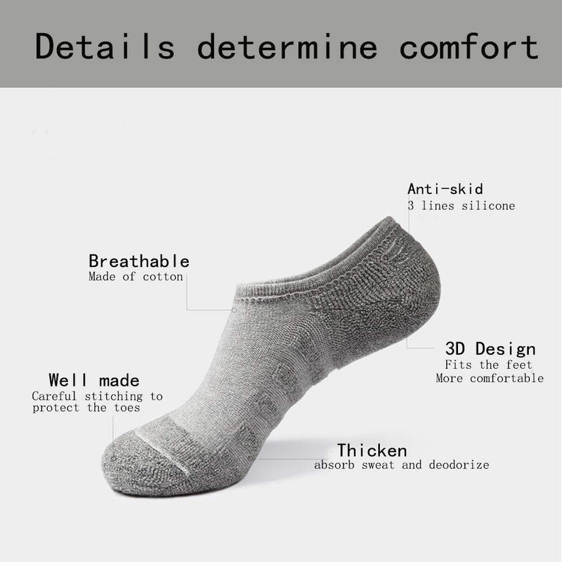 [Australia] - No Show Socks Women Mens Invisible Low Cut Cushioned Sport Socks Ankle Athletic Trainer Non-Slip Casual Cotton Socks .UK Size 3-10 Mixed 10 Pairs 3-6 