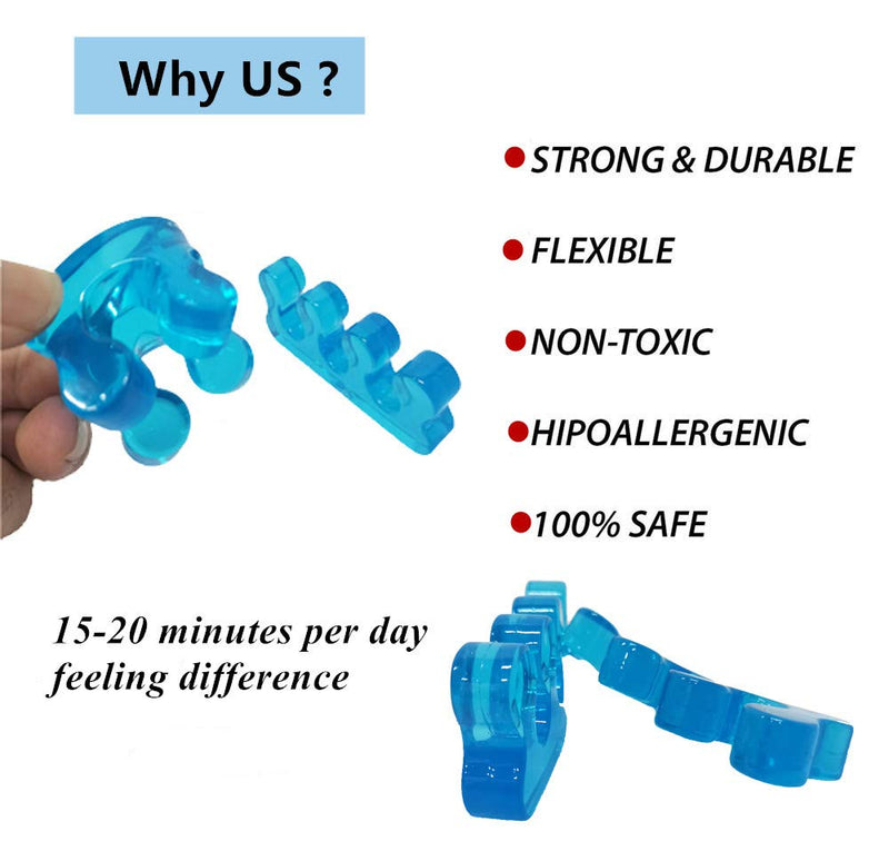 [Australia] - One Pair Yoga Toes Blue Toe Stretcher & Toe Separator Stop Foot Pain and Boost Athletic Performance (White) White 