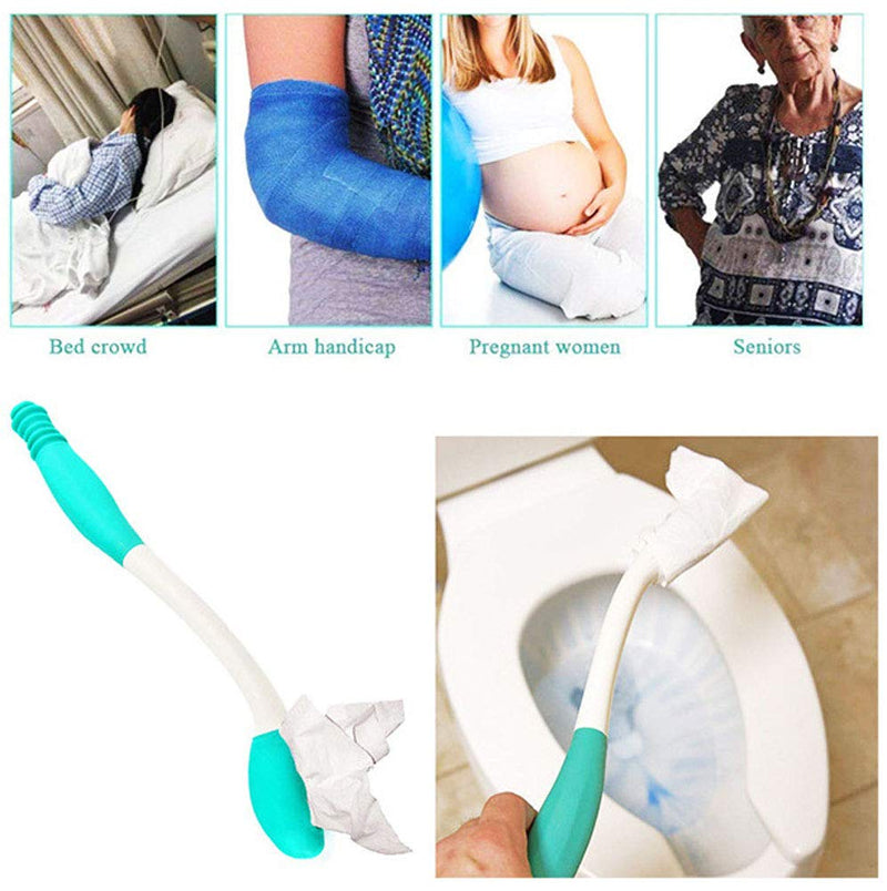 [Australia] - SoulQool Toilet Tissue Aids Tools,Bottom Wiper,Tissue Grip Long Handle Reach Comfort Aid Holder Toilet Paper Toilet Aid Self Wipe Helper 
