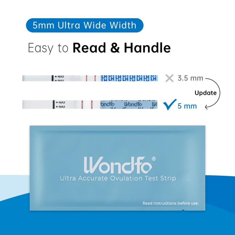 [Australia] - Wondfo Ovulation Tests Strips 20 Pack Ovulation Predictor Kit Accurate Fertility Tracker OPK 5MM Width with Color Card for Home Testing 