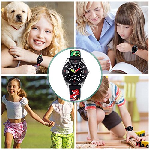 [Australia] - Kids Gift 3D Cartoon Kids Watch, Age 3-8 Toys for 4-10 Year Old Boys Girls Birthday Present for Kids - Best Gifts Black Dragon 