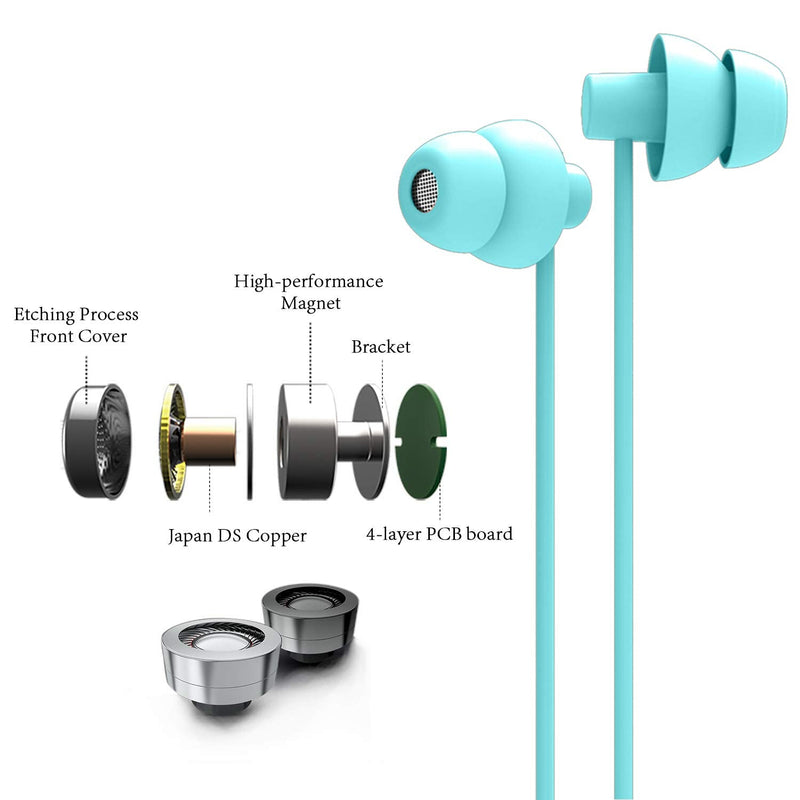 [Australia] - MAXROCK Sleep Earplugs - Noise Isolating Ear Plugs Sleep Earbuds Headphones with Unique Total Soft Silicone Perfect for Insomnia, Side Sleeper, Snoring, Air Travel, Meditation & Relaxation (acid blue) Acid Blue 