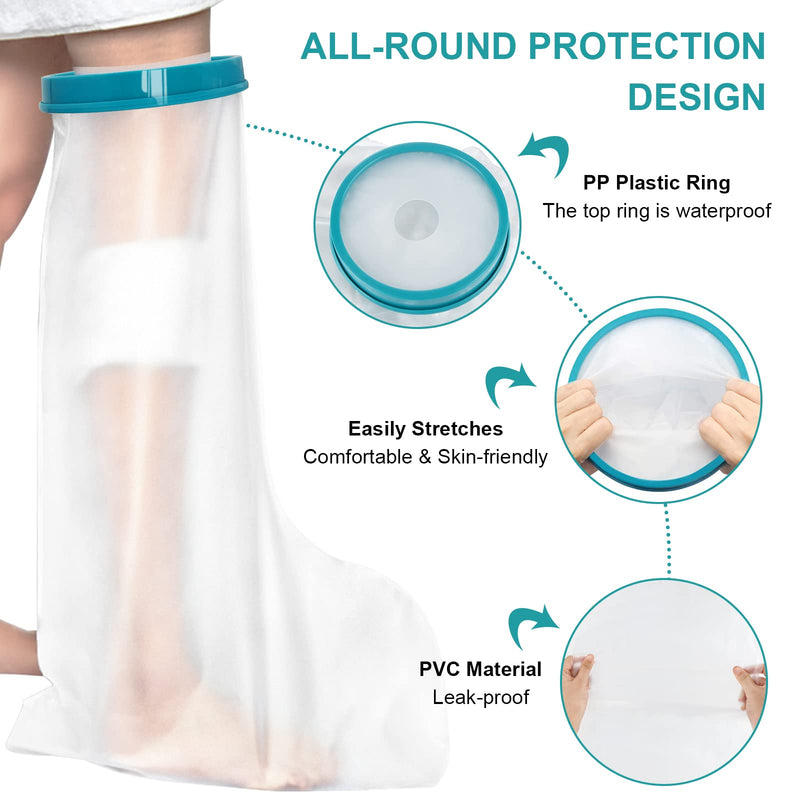 [Australia] - Newthinking Cast Protector Waterproof Leg, 24inch Adult Leg Shower Protector, Reusable Plaster Cast Covers for Keep Wounds & Bandage Dry 