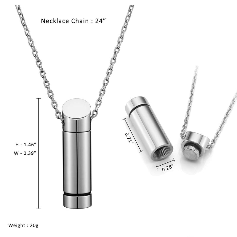 [Australia] - PiercingJ Personalized Custom Cremation Urn Pendant Necklace for Ashes Stainless Steel Bar Urn Necklace Remembrance Memorial Ash Pendant Keepsake Jewelry for Men Women Black (Non Engraving) 