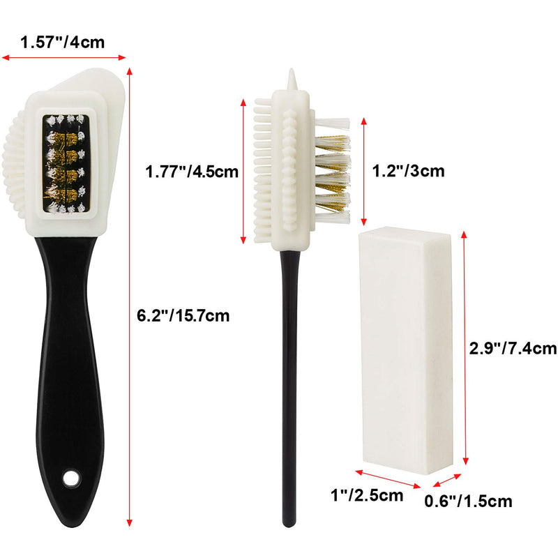 [Australia] - 2 Sets of Suede Brush Brush & Nubuck 2 Pieces 4-Way Brush + 4 Eraser, Premium Shoe Cleaner Kit 