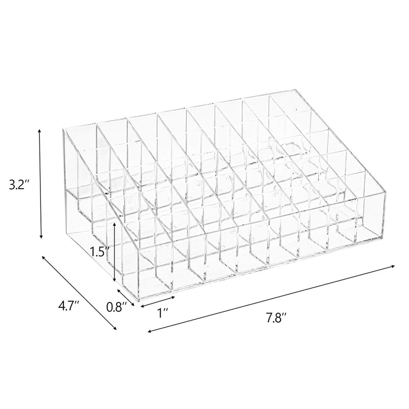 [Australia] - Hedume 2 Pack Lipstick Holder, 40 Slot Acrylic Lipstick & Makeup Organizer, Clear Cosmetic Display Case for Lipstick, Brushes, Bottles 