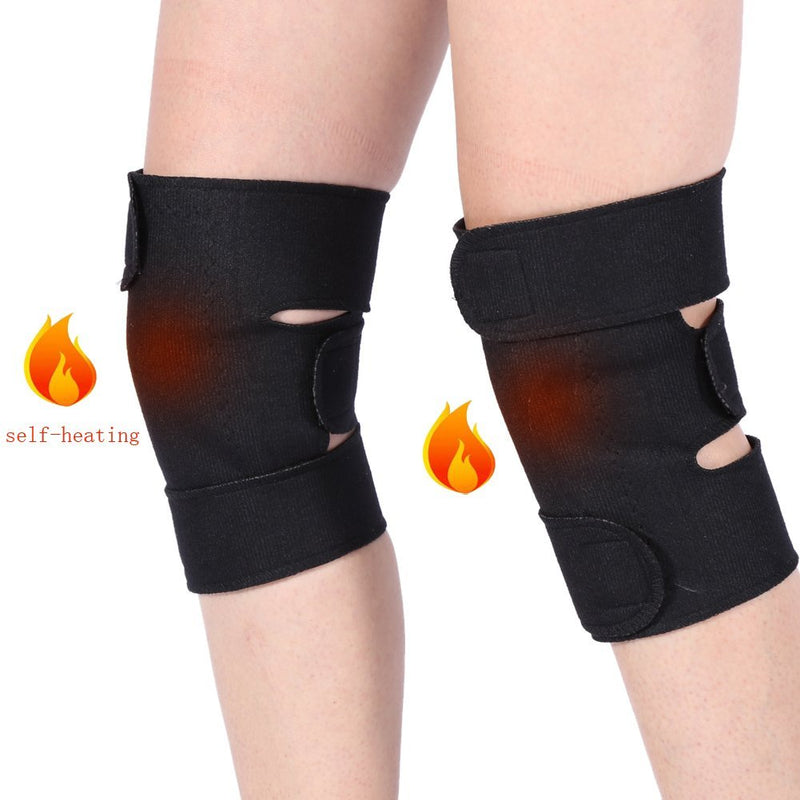 [Australia] - Alucy 1 Pair Tourmaline Self-heating Magnetic Therapy Knee Protective Belt Arthritis Brace Support for Men & Women Pain Relief 