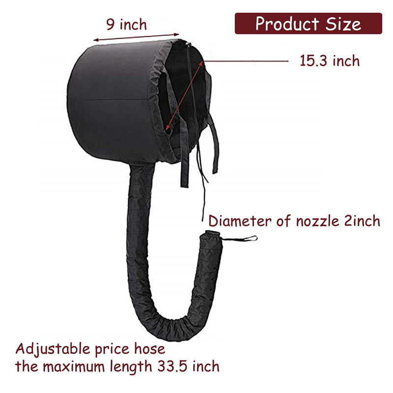 [Australia] - hadio Bonnet Hood Hair Dryer, Adjustable Hair Dryer Hood Bonnet for Hand Held Hair Dryer Cap Bonnet, Stretchable and Extended Hose Length Hair Drying Bonnet for Hair Care, Styling &Deep Condition 
