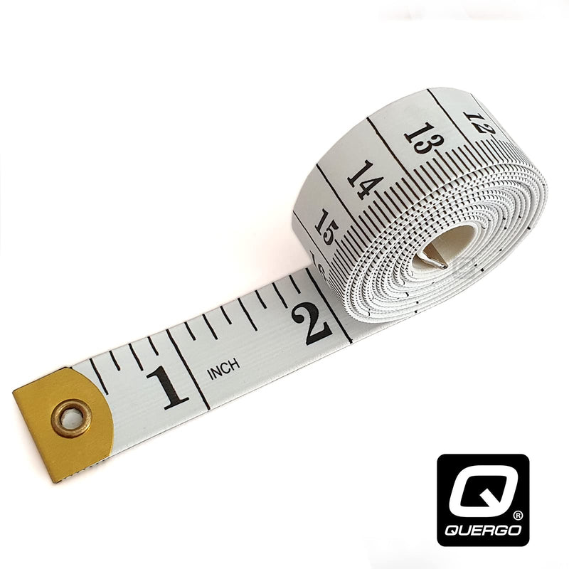 [Australia] - QUERGO | 2 sided tape measure | Suitable for Measuring Body | Sewing Tape | Sewing/Tailors Tape | Centimeters & Inches 150CM - 60 Inches | White 