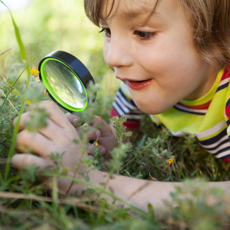 [Australia] - Leffis 2 Pack 10X Magnifying Glass for Seniors & Kids, Non-Slip Handheld Magnifier for Reading, 75mm Magnify Glasses Lens for Close Work, Science and Hobby Observation（Green and Orange 2 Pack(green/Orange) 