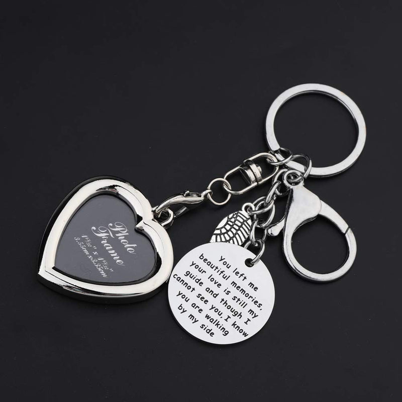 [Australia] - KUIYAI Memory Keychain for Loss Picture Frame Keychain You Left Me Beautiful Memories Keychain in Memory of Jewelry Gift Remembering Loss of One You Loved 