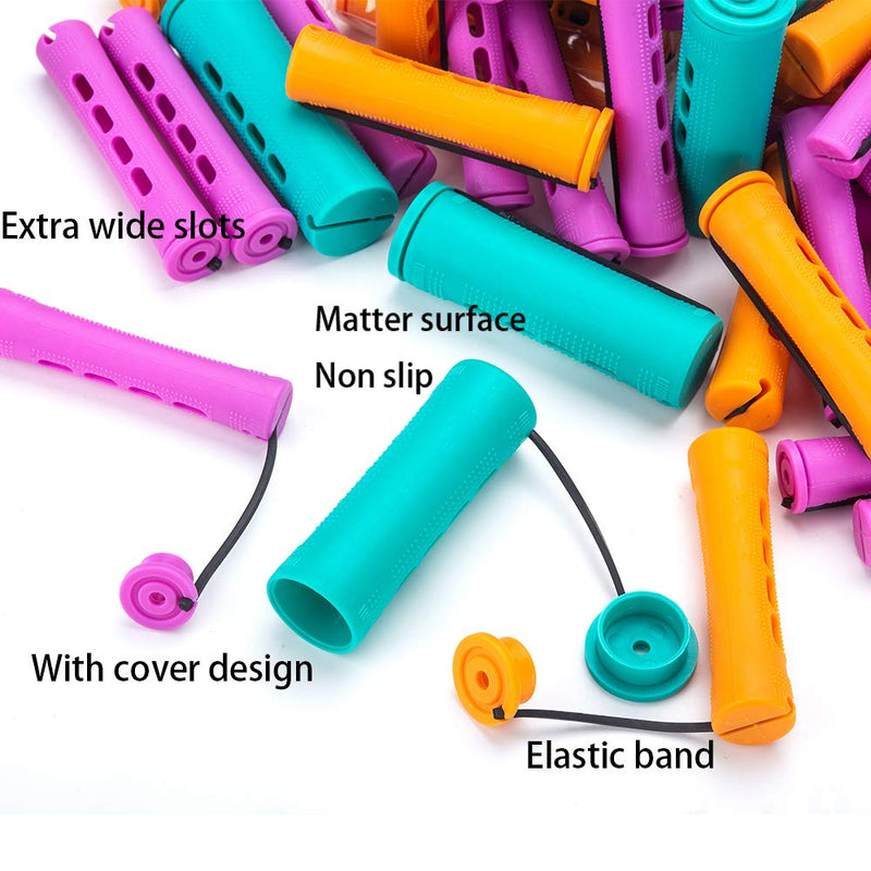 [Australia] - Hair Perm Rods Set 78 Pieces Jumbo Large Medium Plastic Cold Wave Perming Rods Curlers for Straight Curly Natural Hair Hairdressing Styling Hair Rellers Tool 3 Sizes 