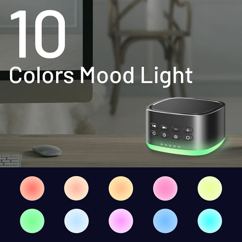 [Australia] - Magicteam White Noise Machine 10 Colors Lights and 25 Soothing Sounds Sleep Sound Machine with 5 Timers with Memory Feature Portable Sound Machine for Baby Adults. 
