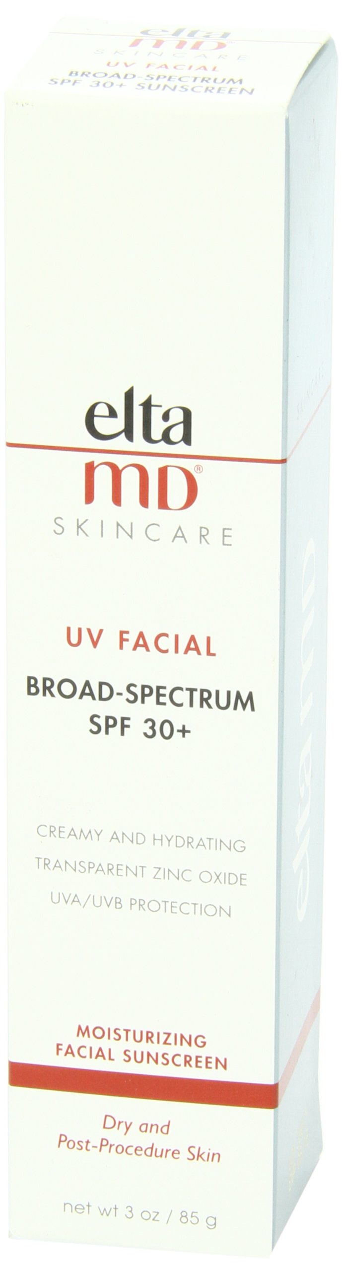 [Australia] - EltaMD UV Facial Moisturizing Sunscreen Broad-Spectrum SPF 30+ with Hyaluronic Acid, Non-Greasy, Mineral-Based Face Sunscreen with Zinc Oxide 3 Ounce (Pack of 1) 