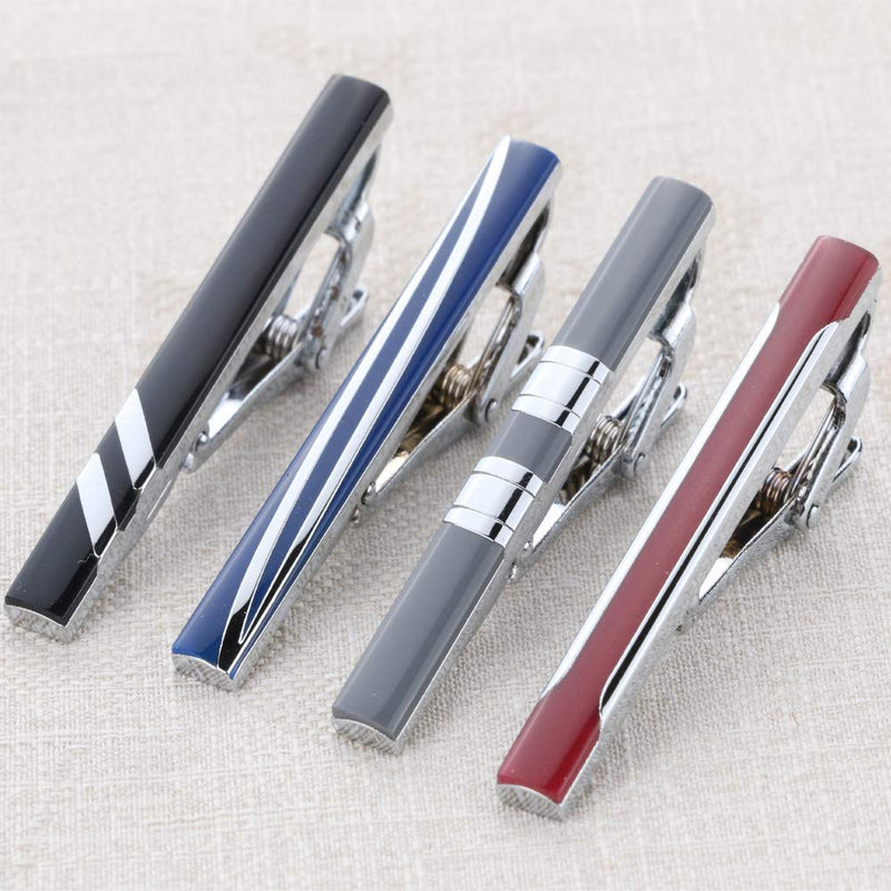 [Australia] - GWD Tie Clips for Men Wedding Business Classic Tie Bar Clip Set D style 