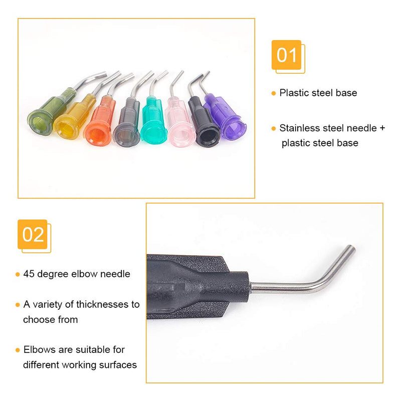 [Australia] - FINGERINSPIRE 120Pcs Blunt Tip Dispensing Needles Pre-Bent Needle Tips -15 Mixed Size 14G-34G for for Oil or Glue Applicator 