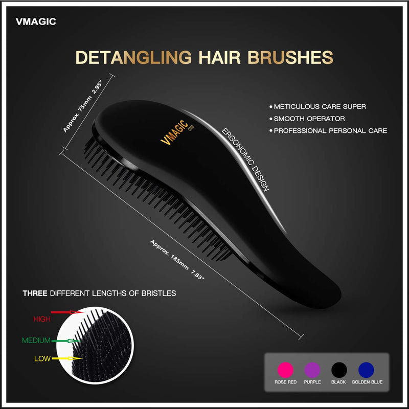 [Australia] - Detangling Brush - glide the Detangler Brush through Tangled hair - Best Brush / Comb for Women, Girls, Men & Boys - Use in Wet and Dry Hair (G-Black) G-Black 