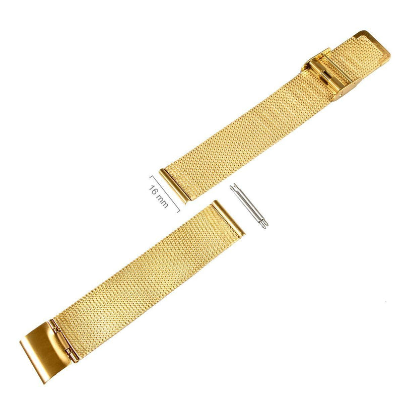 [Australia] - Alienwork 16 mm Watch Strap Metal Strap 16mm Gold 