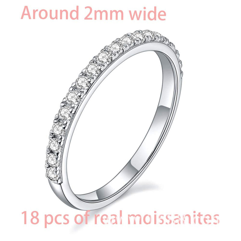 [Australia] - Moissanite Wedding Band,Wedding Rings for Women Set with VVS DEF Small Sparckly, 0.3ct of Moissanites.White Gold Plated Wedding Bands for Women in Sterling Silver 4 0.3 carats 