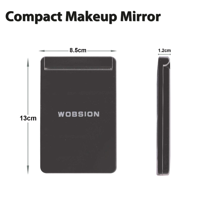 [Australia] - wobsion Travel Makeup Mirror, Rechargeable Lighted Compact Mirror,1x/3x Magnifying Mirror,300°Flip Folding Portable Mirror, 2-Sided Magnetic Switch Handheld Mirror,Dimmable,Gifts for Girls,Black Black 