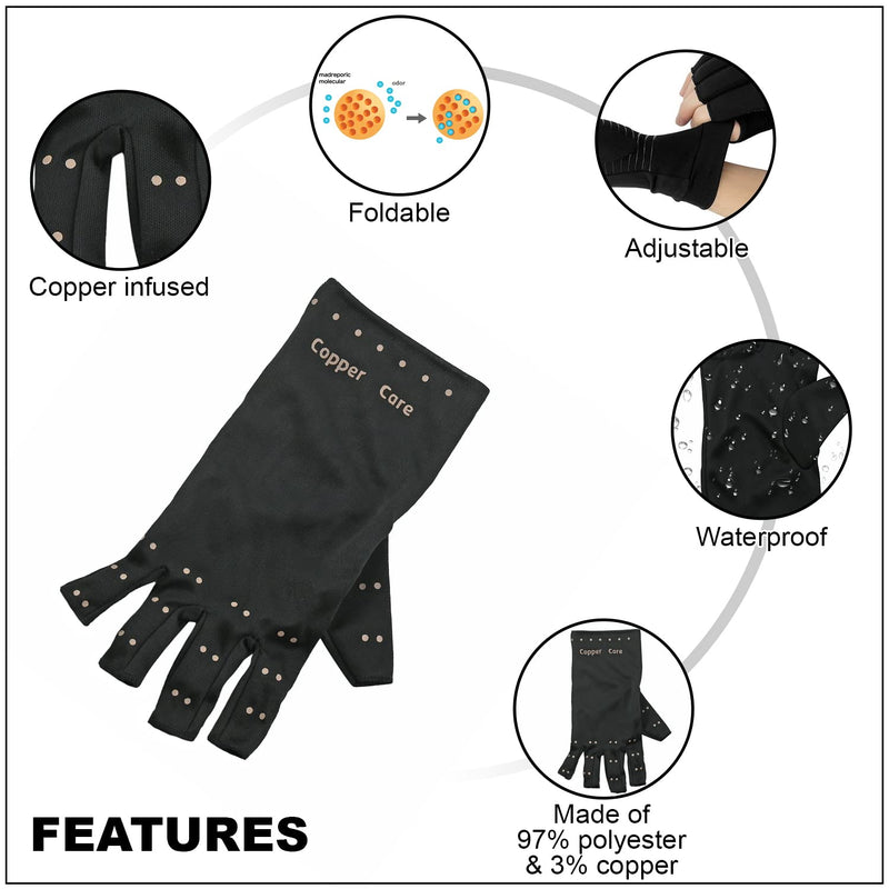 [Australia] - Copper Care Copper Infused Compression Gloves (One Pair) 
