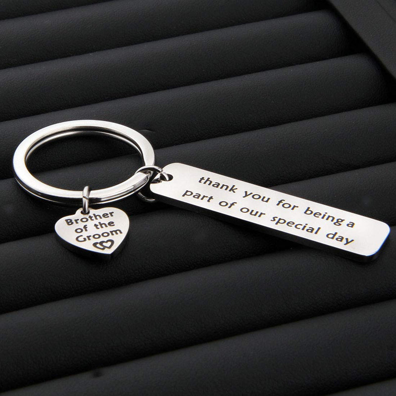 [Australia] - Brother of The Bride Gift Brother Keychain Thank You for Being A Part of Our Special Day Wedding Party Gift Brother of The Groom Keyring brother of the groom keychain 