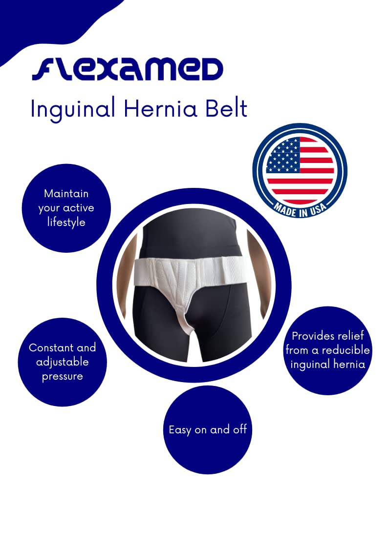 [Australia] - FlexaMed Right Side Inguinal Groin Hernia Truss with Compression Pad - X-Large x-Large (44" - 48") 